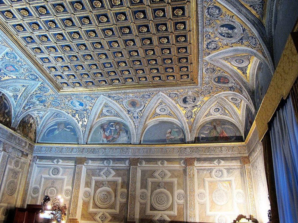 Palazzo Dei Penitenzieri (Palazzo Della Rovere): sala dei semidei-particolare soffitto 