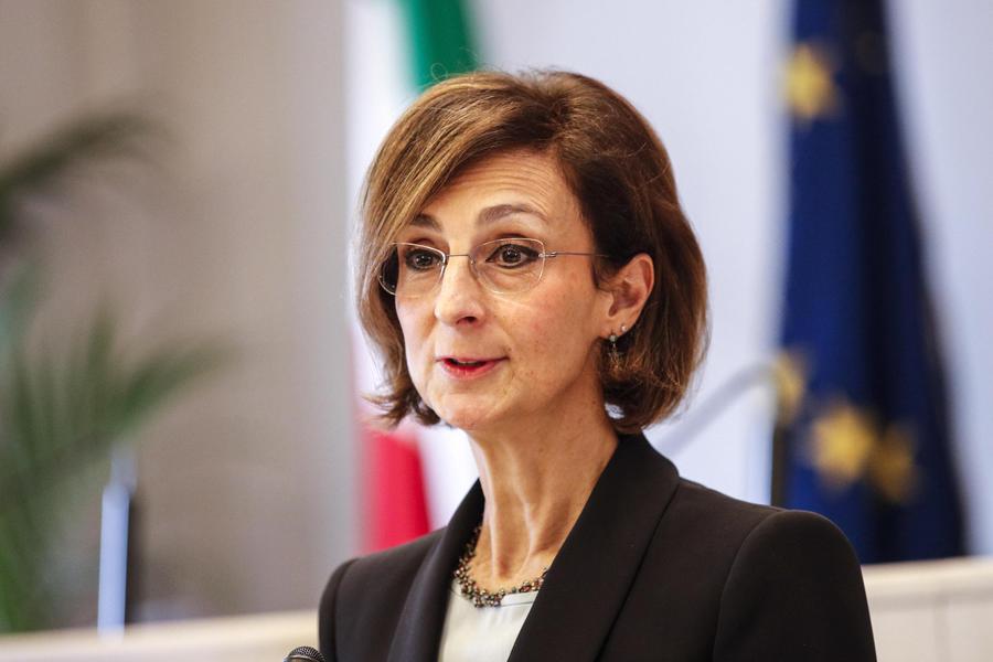 Marta Cartabia durante la conferenza stampa dopo essere stata eletta alla carica di presidente della Corte costituzionale, Roma 11 dicembre 2019. ANSA/GIUSEPPE LAMI