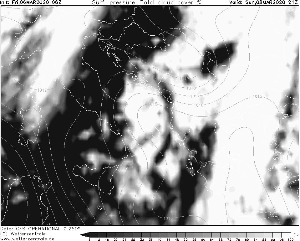 Previsioni meteo per le giornate di Sabato 7 e Domenica 8 marzo 2020